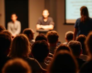 Audience attending a literary event